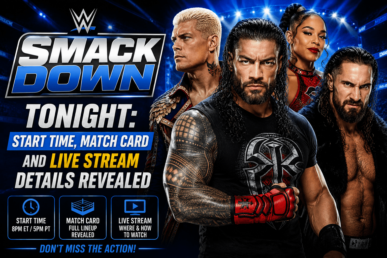 WWE SmackDown Tonight: Start Time, Match Card and Live Stream Details Revealed