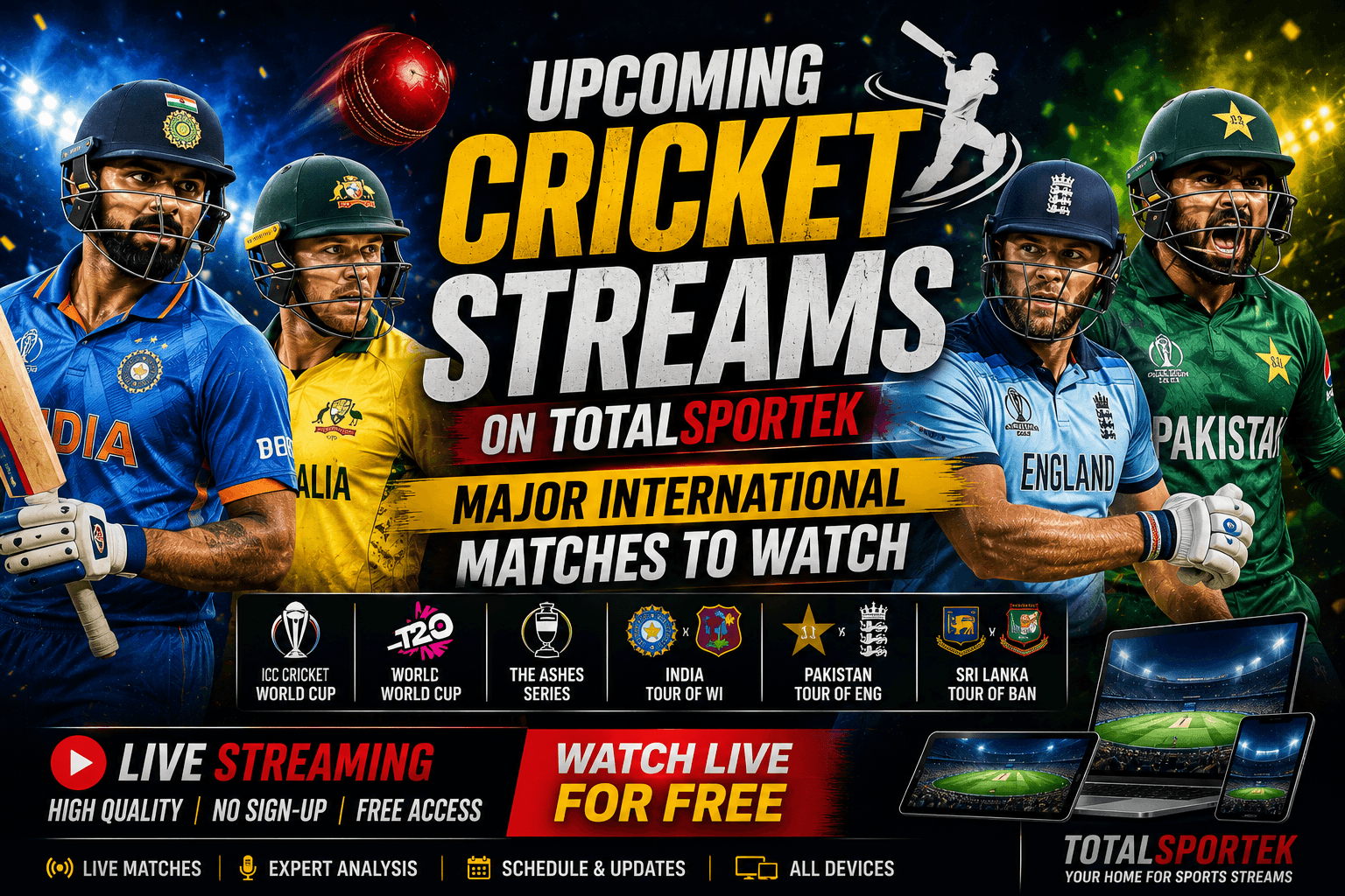 Upcoming Cricket Streams on Totalsportek: Major International Matches to Watch